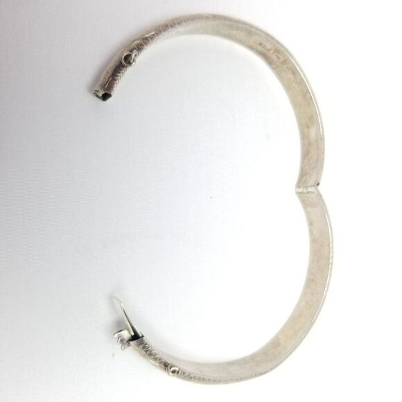 Vintage Sterling Silver Hinged Bangle Bracelet, AS IS, Signed ND, Estate - Picture 4 of 8